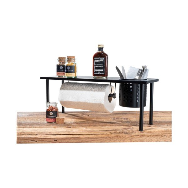 Blanco fekete konyhai polc papírtörlő tartóval - Wenko-image-1