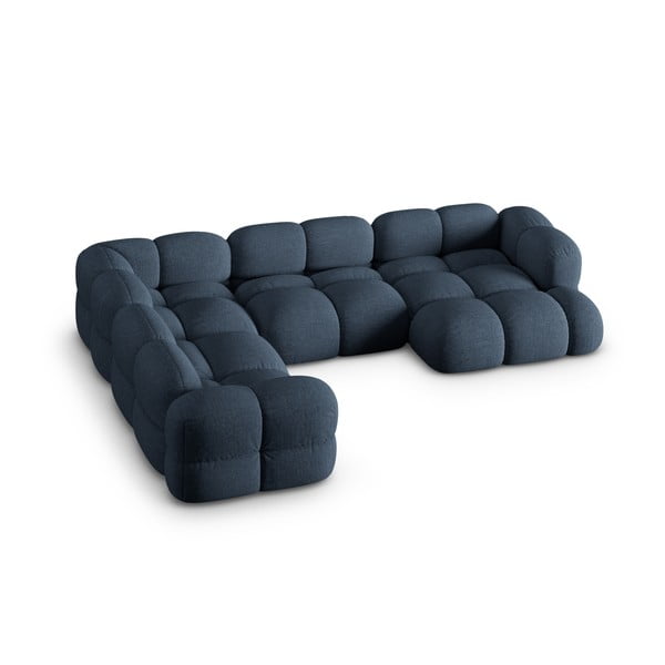 Sötétkék sarokkanapé (bal oldali-U alakú) Loretto – Cosmopolitan Design