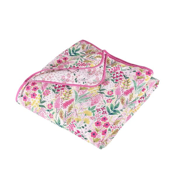 Rózsaszín steppelt ágytakaró 220x230 cm Tilly Floral – Catherine Lansfield