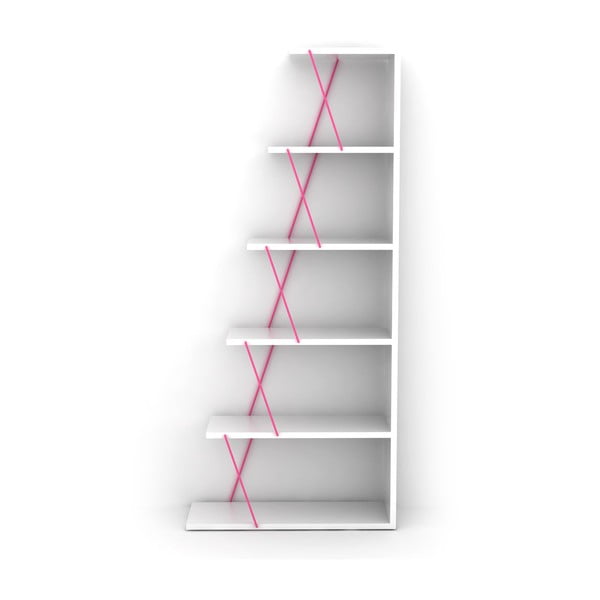 Rafevi Tars Mini fehér könyvespolc rózsaszín részletekkel