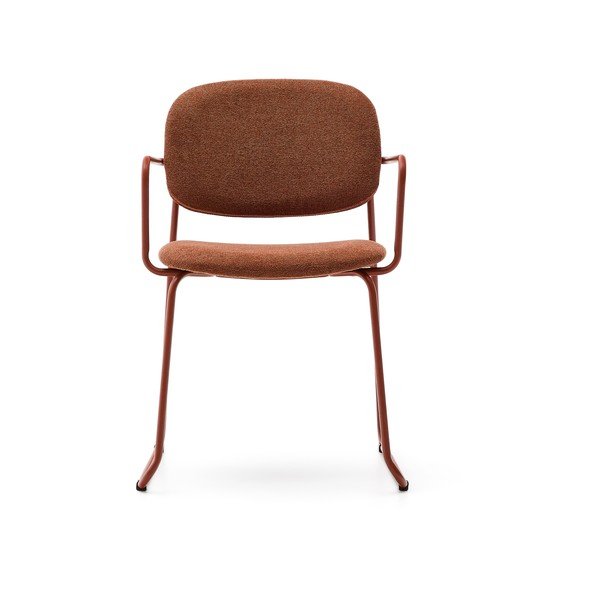 Terrakotta színű fém karfás étkezőszék Meli – Kave Home-image-2