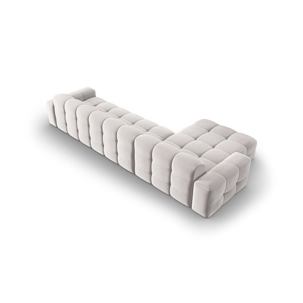 Világosszürke bársony sarokkanapé (bal oldali) Kendal – Micadoni Home-image-4