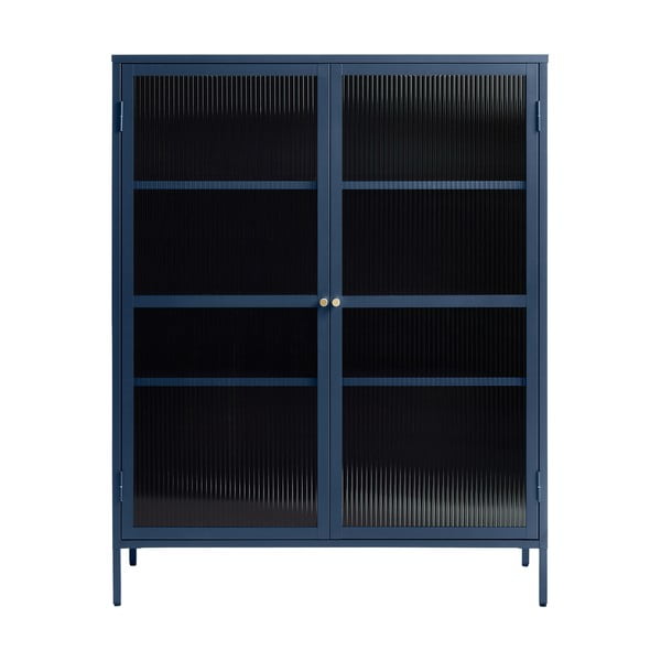 Bronco kék fém tálalószekrény, magasság 140 cm - Unique Furniture