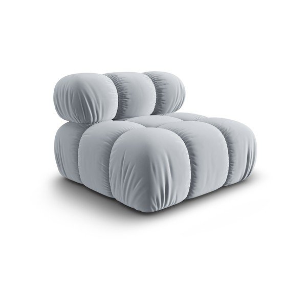 Világoskék bársony kanapé modul (középső rész) Bellis – Micadoni Home-image-3