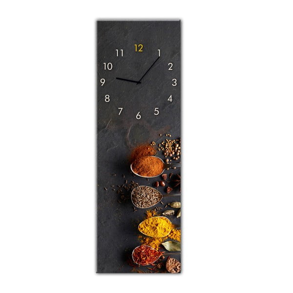 Glassclock Spices falióra, 20 x 60 cm - Styler