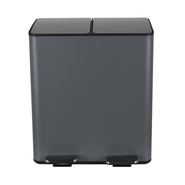 Sötétszürke acél szelektív pedálos szemetes 2x20 l   Aliya – Spirella-image-4