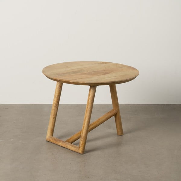 Natúr színű mangófa kerek dohányzóasztal ø 60 cm Mao – Ixia-image-1