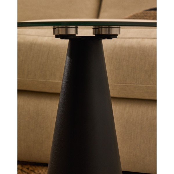 Kerek tárolóasztal üveg asztallappal ø 35 cm Wilshire – Kave Home-image-2