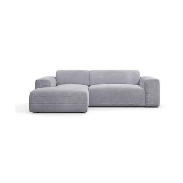 Karen világosszürke kordbársony sarokkanapé, 250 cm, bal oldali - Marie Claire Home
