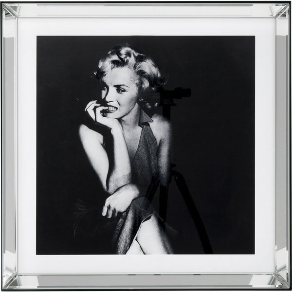 Hollywood Diva üvegezett fekete-fehér kép, 60 x 60 cm - Kare Design