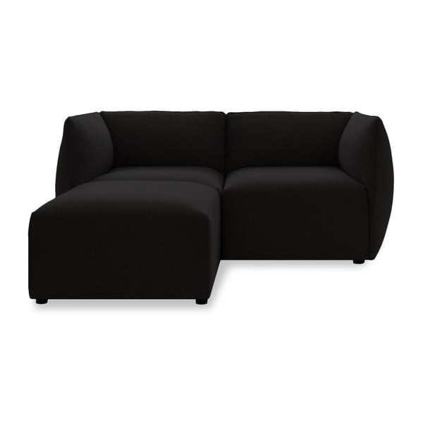 Cube sötétbarna 2 személyes moduláris kanapé lábtartóval - Vivonita