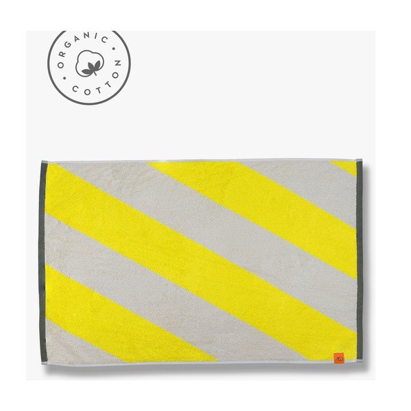 Sárga bio pamut fürdőszobai kilépő 50x80 cm Diagonal – Mette Ditmer Denmark-image-3