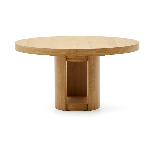 Kerek bővíthető étkezőasztal hosszabbító asztallappal tölgyfa dekorral ø 150 cm Artis – Kave Home-image-4