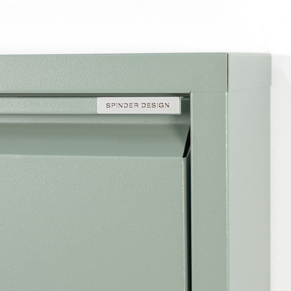 Szürkészöld fém billenő ajtós cipőtartó 50x169x15 cm Billy – Spinder Design-image-4