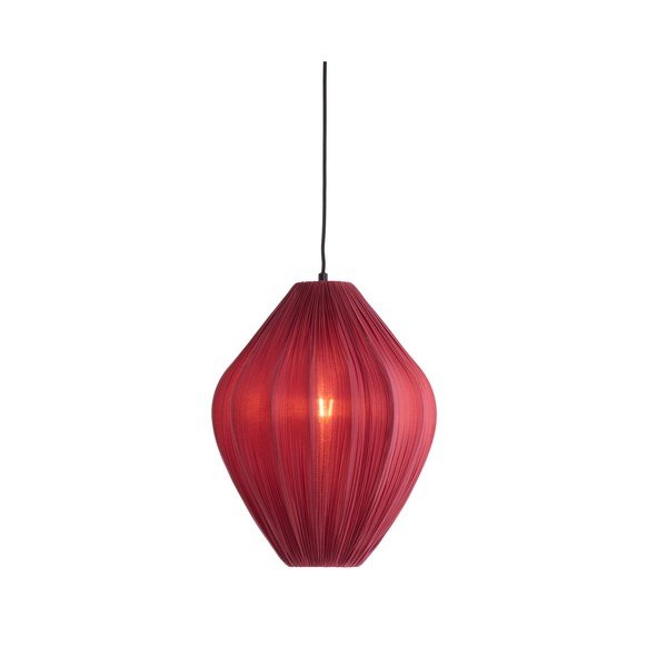 Borvörös függőlámpa textil búrával ø 12 cm Verita – Light & Living-image-2