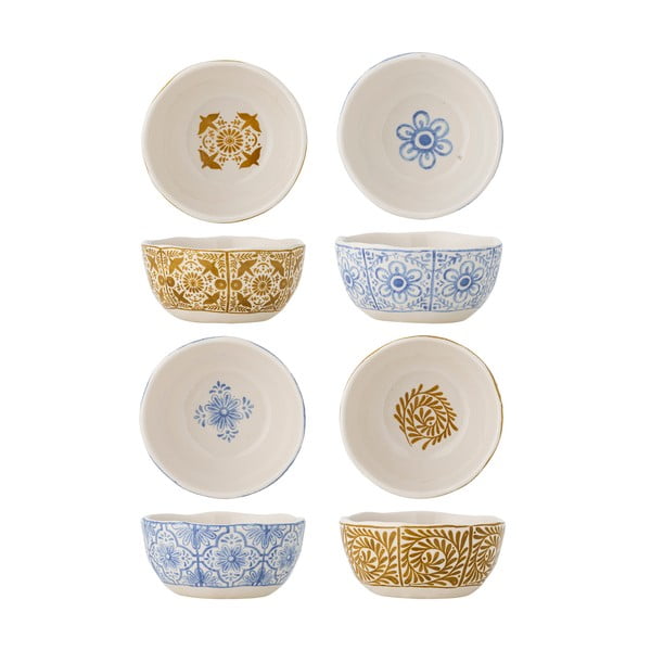 Kék-narancssárga kőedény tálka szett 4 db-os 200 ml Milton – Bloomingville-image-2