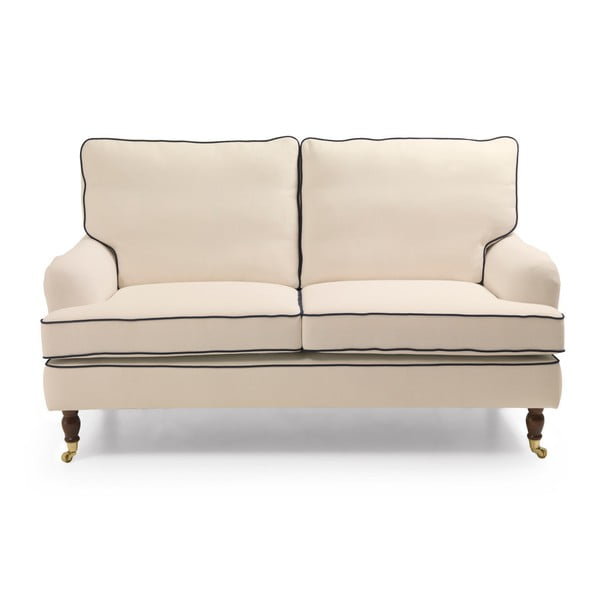 Passion krémszínű kanapé, sötétkék díszítéssel, 158 cm - Max Winzer