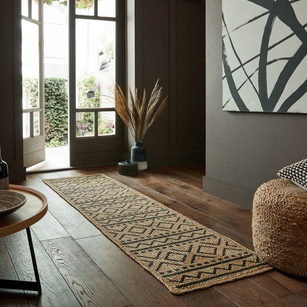 Natúr színű juta futószőnyeg 60x230 cm Luis – Flair Rugs-image-1