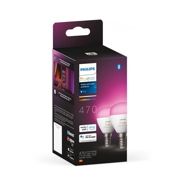 Okos izzó szett 2 db-os E14, 5 W White and color ambiance – Philips Hue-image-2