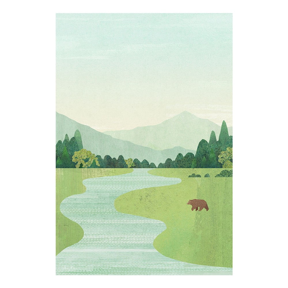 Poszter 30x40 cm Bear in the Meadow - Travelposter