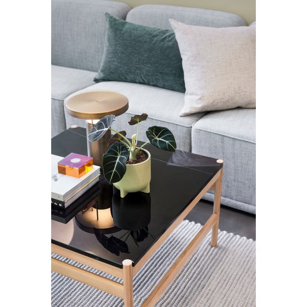 Fekete-natúr színű márvány dohányzóasztal 80x80 cm Raw – Hübsch-image-4