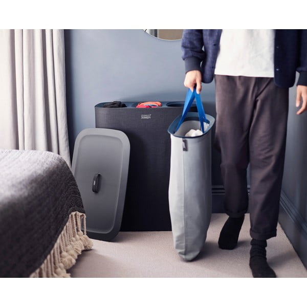 Antracitszürke textil szennyeskosár 3x30 l Tota Trio – Joseph Joseph-image-1