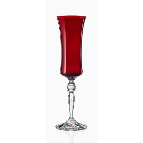 Extravagance 6 db piros pezsgőspohár, 190 ml - Crystalex
