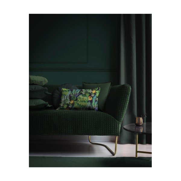 Dark Green kerek díszpárna bársony huzattal, ⌀ 35 cm - Velvet Atelier-image-1