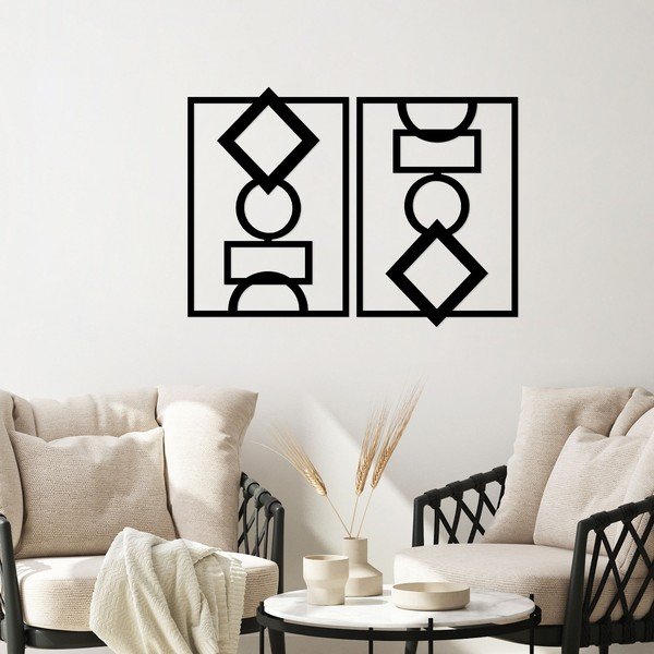 Fém fali dekoráció készlet 2 db-os 42x57 cm – Wallity-image-1