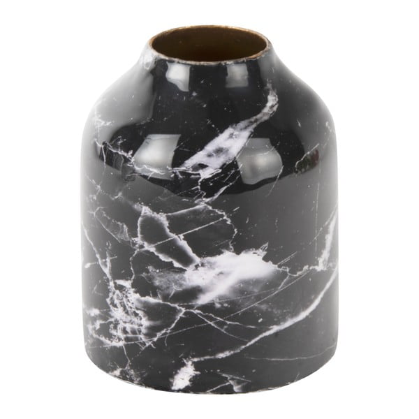 Marble fekete-fehér vas váza, magasság 10 cm - PT LIVING