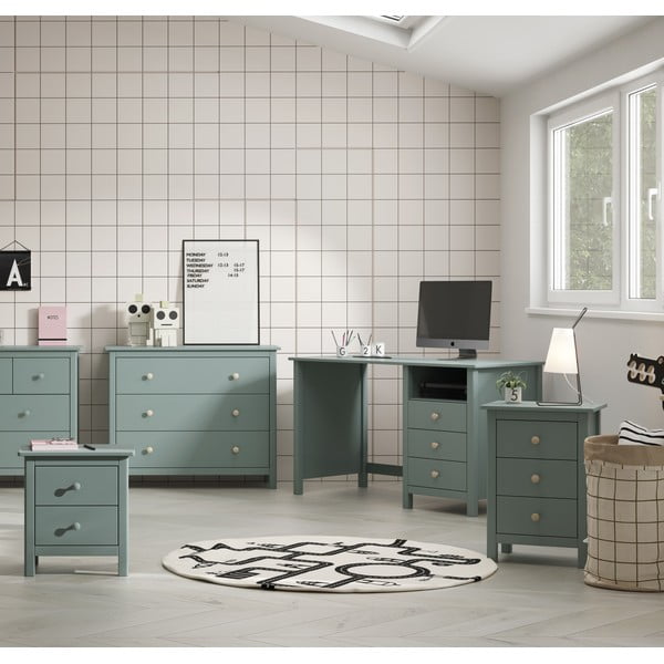 Petróleumkék borovi fenyő gyerek éjjeliszekrény Max – Marckeric-image-1