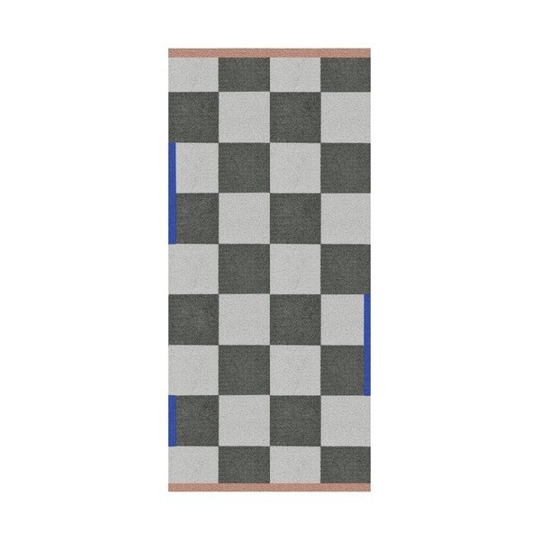 Sötétzöld-krémszínű mosható szőnyeg 70x150 cm Square – Mette Ditmer Denmark