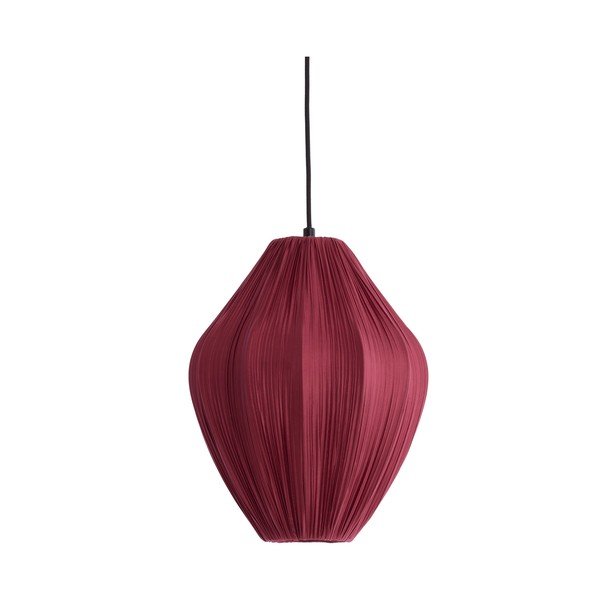 Borvörös függőlámpa textil búrával ø 12 cm Verita – Light & Living