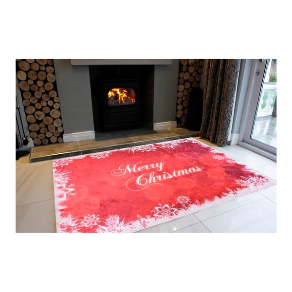 Merry Christmas fehér-piros szőnyeg, 80 x 120 cm - Vitaus