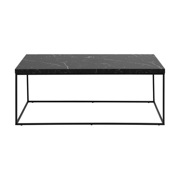 Fekete dohányzóasztal márvány dekoros asztallappal 55x110 cm Barossa – Actona