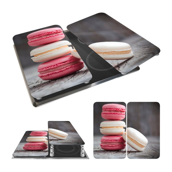 Edzett üveg tűzhely fedőlap szett 2 db-os 30x52 cm Macarons – Wenko-image-2