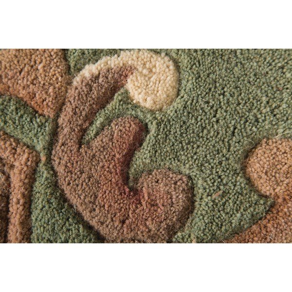 Aubusson zöld gyapjú szőnyeg, 67 x 127 cm - Flair Rugs-image-1