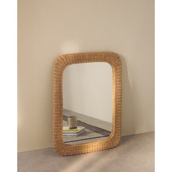 Fali tükör rattan kerettel 58x79 cm Zilna – Kave Home-image-1