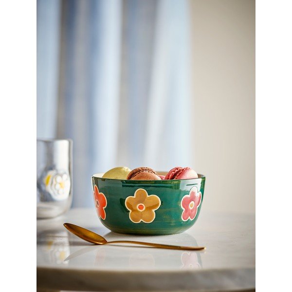 Sötétzöld kőedény gyerek tálka ø 12 cm Addy – Bloomingville Mini-image-1