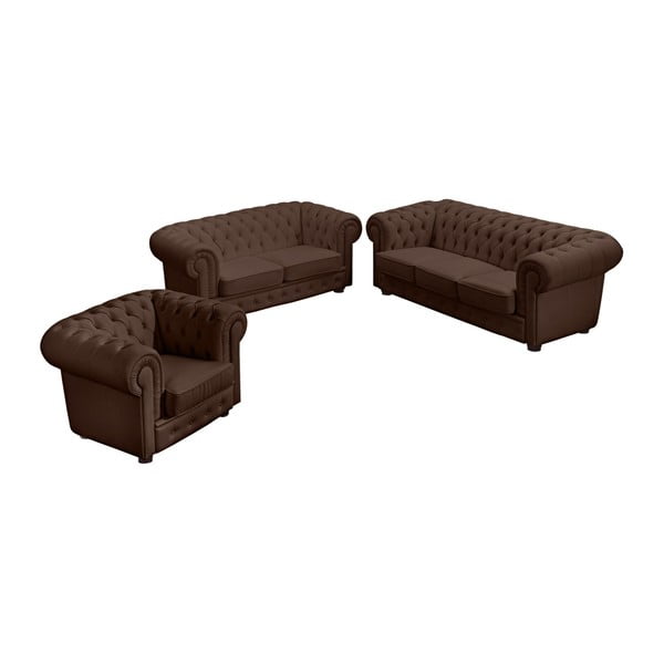 Bridgeport barna műbőrkanapé, 172 cm - Max Winzer-image-1