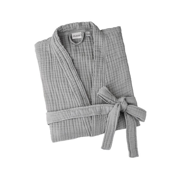 Szürke muszlin fürdőköpeny S/M Kimono – Foutastic-image-2