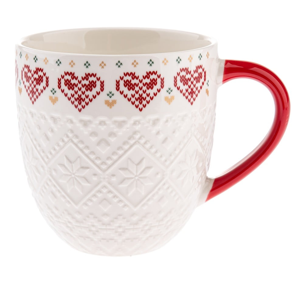 Fehér porcelán bögre karácsonyi mintával 630 ml Knitting  Dakls