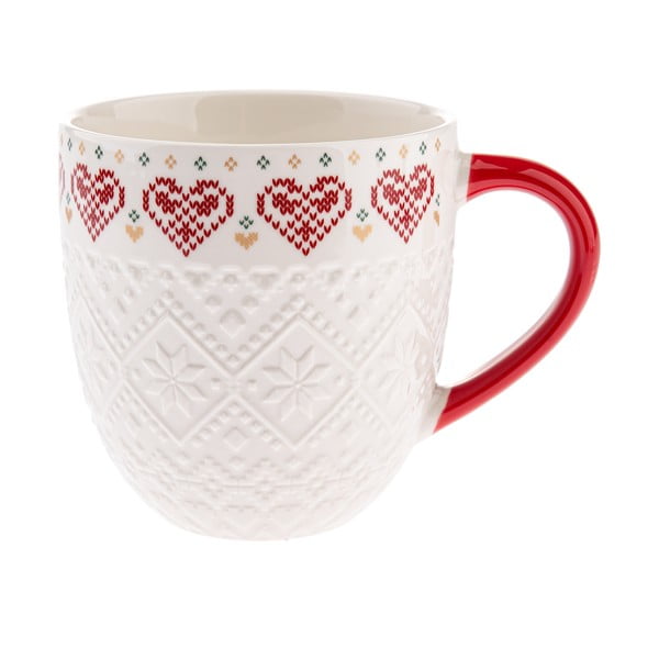 Fehér porcelán bögre karácsonyi mintával 630 ml Knitting – Dakls