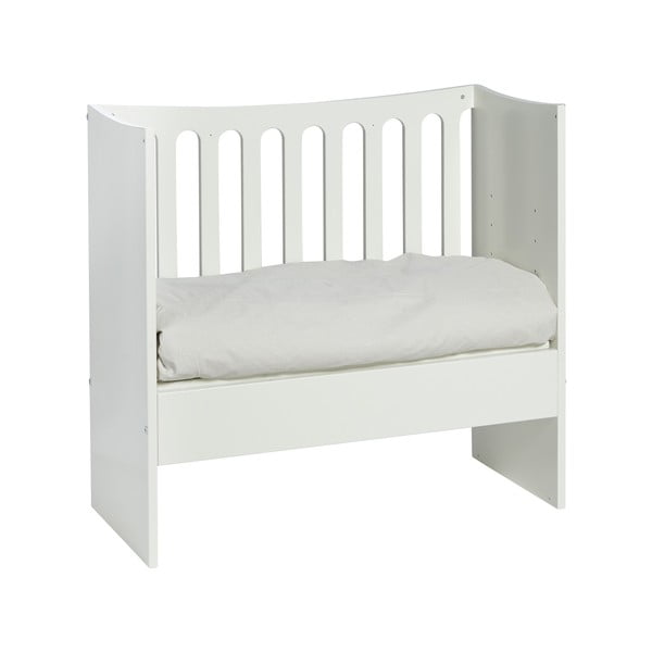 Fehér gurulós kiságy levehető oldalfallal, 89 x 44 cm - Manis-h