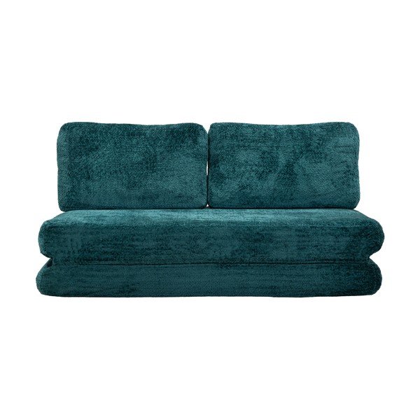 Kékeszöld buklé kinyitható kanapé 150 cm Faster – Mauro Ferretti