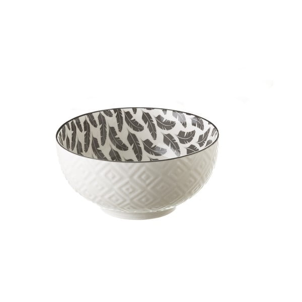 Plume szürke-fehér porcelán tál, Ø 14,9 cm - Unimasa
