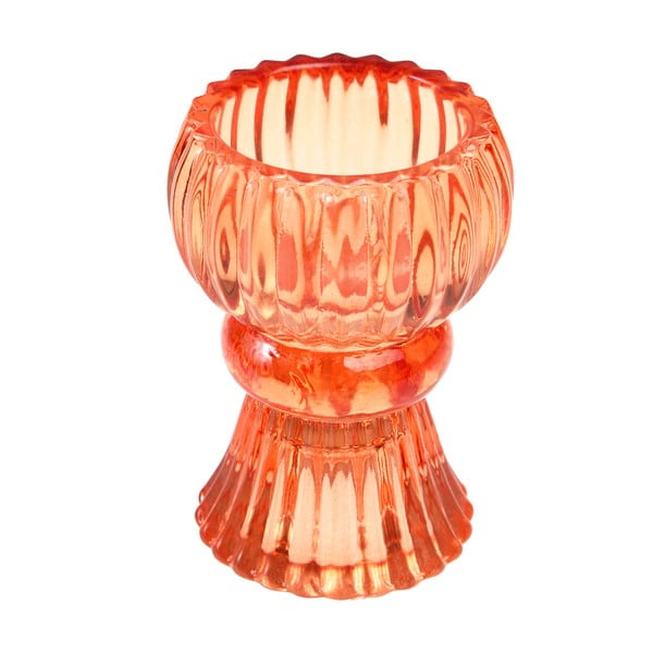 Narancssárga alacsony üveg gyertyatartó - Rex London