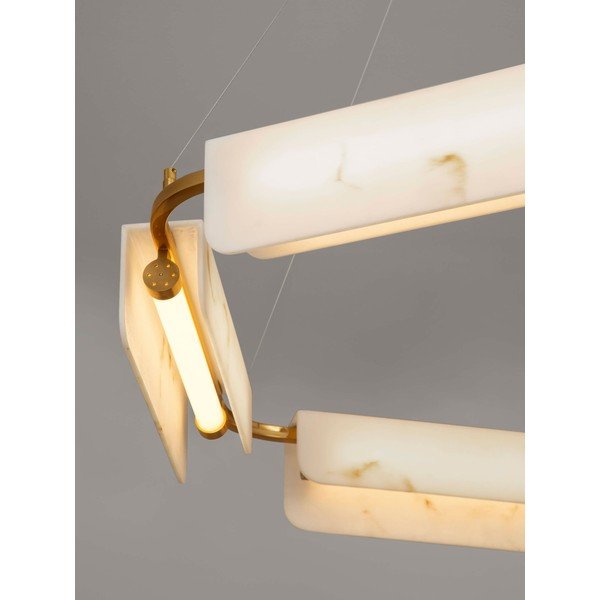 Krémszínű-sárgaréz színű LED dimmelhető függőlámpa márvány dekorral ø 93 cm Aider – Nova Luce-image-2