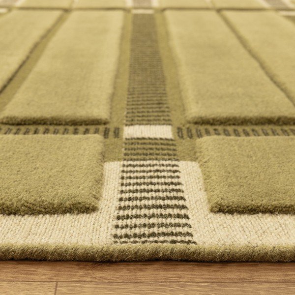 Zöld-bézs kézi szövésű gyapjú szőnyeg 120x170 cm – Asiatic Carpets-image-4