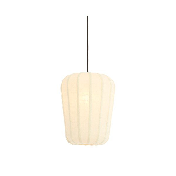 Fehér függőlámpa textil búrával ø 10 cm Bibury – Light & Living-image-1